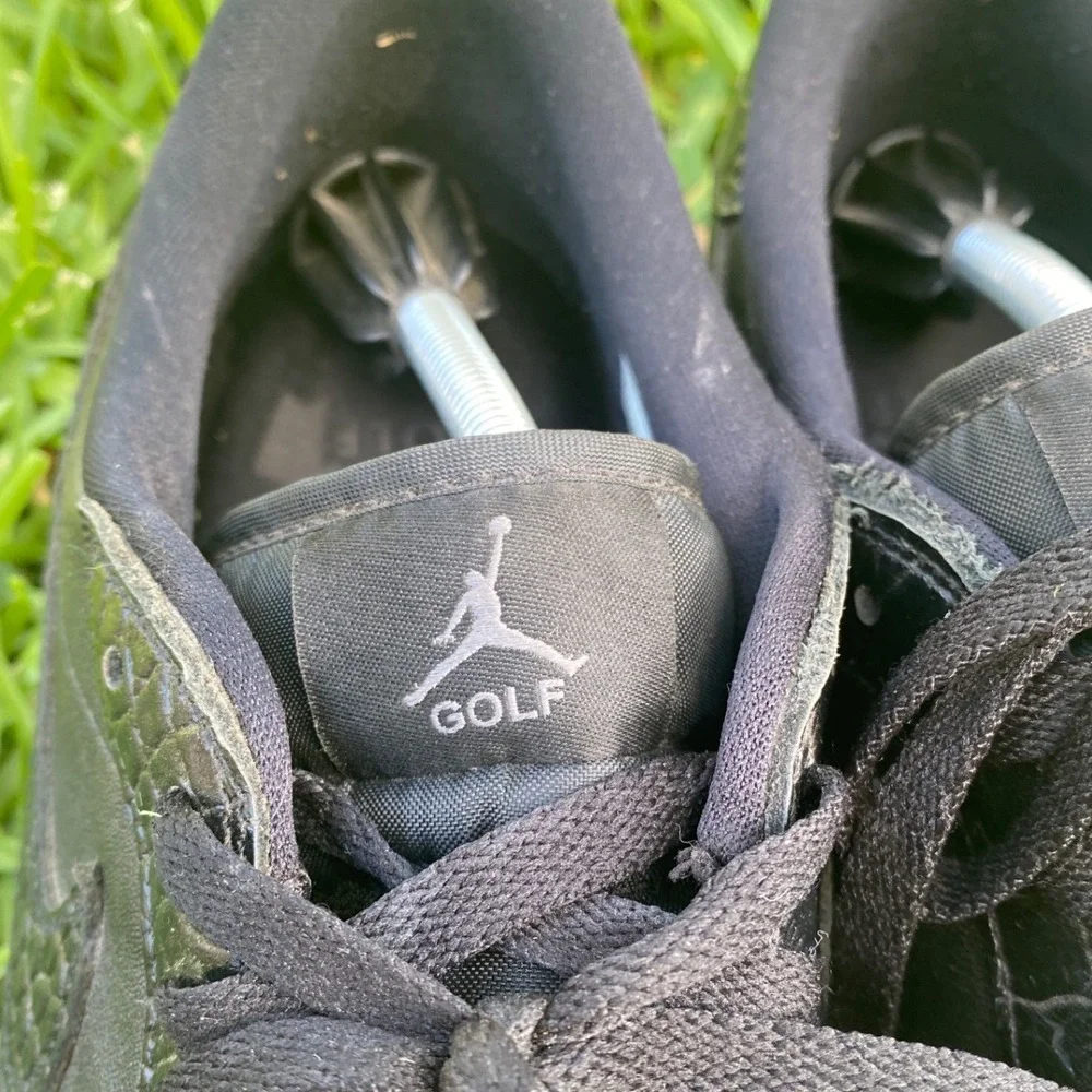 Nike Air Jordan 1 Low Golf Triple Black Crocodile Mens 13 DD9315-003